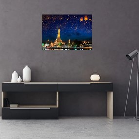 Tablou pe sticlă - Lampioane norocului, Bangkok (70x50 cm)