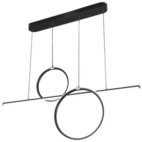 Lustra suspendata LED design modern Willow negru mat, alb