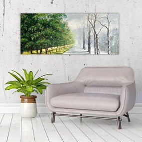 Tablou - Iarna versus vara (120x50 cm)