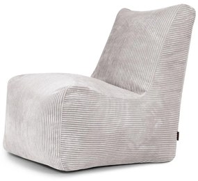 Fotoliu bean bag gri deschis cu tapițerie din catifea reiată Seat Lounge – SLOWDOWN