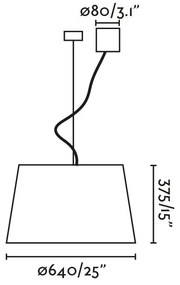 Lustra suspendata abajur tesatura in 64cm WINDSOR
