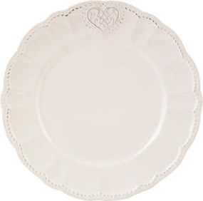 Farfurie bej, din ceramica, Ø 21 cm, Heart