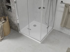 Mexen Lima Duo cabină de duș pliabilă 90 x 90 cm, transparentă, crom + cadă Flat - 856-090-090-01-02-4010