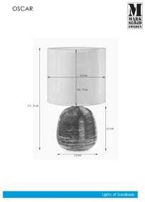 Markslöjd 107068 - Lampă de masă OSCAR 1xE27/60W/230V