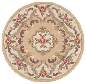 Covor din lână Flair Rugs Aubusson, ⌀ 120 cm, bej