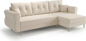 Canapea extensibila de colt SILVIANO, crem, reversibila, 230x140 cm