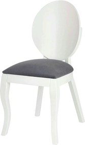 Scaun tapitat Verdi, gri/alb, stofa clasica/lemn de fag, 43X52X90 CM