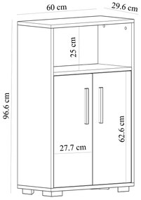 Dulap Tokobi 2 (stejar zafir + alb) . 1094209