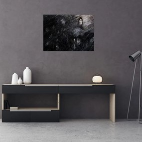 Tablou pe sticlă - Tristețe și renunțare (70x50 cm)