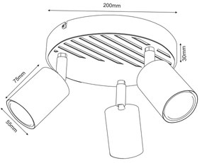Spot TERRA 3xGU10/8W/230V alb