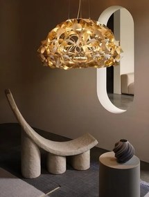 Lustra suspendata design Art Deco realizata manual Quantica 120cm