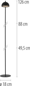 Schöner Wohnen 19245-18 - Lampă de podea LED dimmabilă BELLIS, 2,5W/5V, IP54, neagră