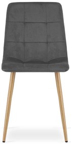 Scaun de catifea gri inchis KARA