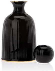 Set ceramic cești cu carafă și tavă KENDI negru