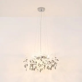 Candelabru elegant design modern Danna cromat/ fumuriu