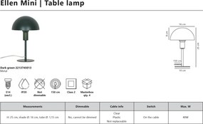 Mini Lampa de masa design nordic modern Ellen verde