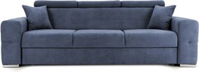 Canapea Extensibilă 3 locuri BELLAGIO, cu tetiere reglabile, 242x95x99 cm, Albastru-Inchis-Enjoy