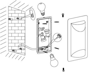 Eglo 98716 - Aplică de exterior CISTIERNA 1 2xE27/10W/230V IP44