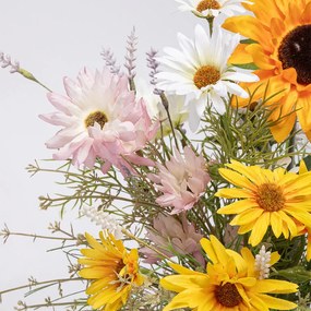 Buchet FLOAREA-SOARELUI, MARGARETE, FLORI DE CÂMP 65 cm