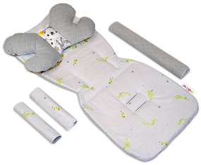 Set pentru cărucior cu față dublă 5 piese Velvet Baby Nellys - Ursuleț Koala, gri