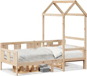 vidaXL Pat de zi cu acoperiș, 80x200 cm, lemn masiv de pin