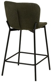 Scaun de bar verde închis tapițat (înălțime șezut 65 cm) Maceda – House Nordic
