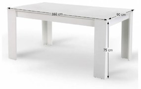 Masa sufragerie dining , 160cm , alb , Bortis Impex