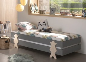 Set MODULO format din 3 Pat copii MODULO (90 x 200 cm) cu picioare Pat copii în formă de zâmbet.