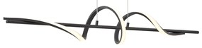 Lampă suspendată de design neagră 110cm incl. LED cu 3 trepte de intensitate luminoasă - Wokkel