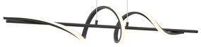 Lampă suspendată de design neagră 110cm incl. LED cu 3 trepte de intensitate luminoasă - Wokkel
