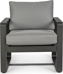 Fotoliu de grădină gri din metal Merrigan – Bizzotto