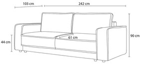 Canapea extensibilă bej Emile - Bobochic Paris