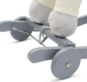 Baby Mix Jucărie balansoar cu melodie și roți Unicorn alb, 64 x 35 x 60 cm