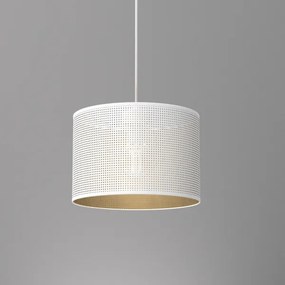 Lustră pe cablu LOFT SHADE 1xE27/60W/230V d. 25 cm albă/aurie