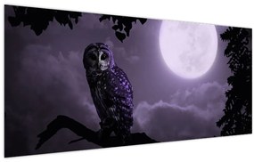 Tablou - Bufniță de noapte, violet (120x50 cm)