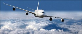 Tablou - Avion în nori (120x50 cm)