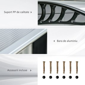 Outsunny Copertina moderna din PP, 200x96x27 cm, negru | Aosom Romania