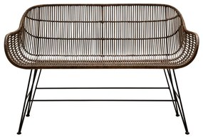 Bancheta natur, din rattan, Cappuccino