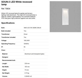 Spot LED incastrabil de exterior SOUN-2 70834