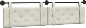 vidaXL Cap de pat suspendat Pe perete Crem 210 x 55 x 5 cm Catifea