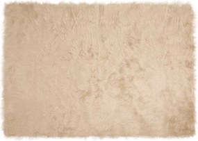 vidaXL Covor din Lână Faux Tafalla Bej 140 x 200 cm Poliester
