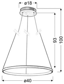Lustră LED pe cablu LUNE LED/25W/230V