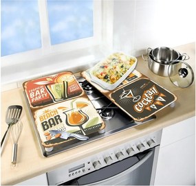 Set 2 suporturi din sticlă pentru protecția aragazului Wenko Cocktail, 52 x 30 cm