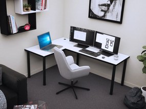 Masă PC de colț gaming Gamer N (Alb + Negru). 1054969
