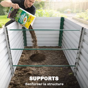 Outsunny Jardinieră ridicată galvanizată dreptunghiulară pentru exterior - fund deschis - 160 x 80 x 60 cm, verde | Aosom Romania