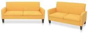 vidaXL Set de canapele, 2 piese, galben, material textil