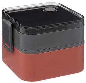 Cutie pranz Alfred, plastic fara BPA, rosu, 14.2 x 11.6 x H 16 cm