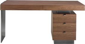 Birou elegant design LUX furnir de nuc si otel Office Walnut