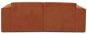 Canapea portocalie din catifea reiată 202 cm Sting - Scandic