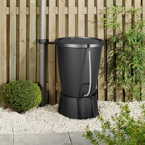 Rezervor de apă de ploaie din plastic Indigo Water Butt 220L cu furtun de grafit